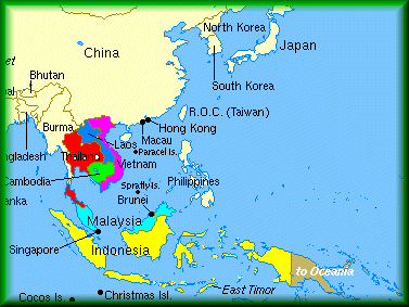 Satellite Views And Political Maps Of South East Asia